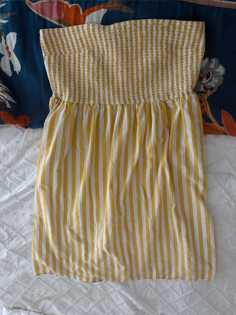 a new day Yellow and White Striped Mini Skirt